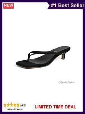 Square Toe Suede Kitten Heel Sandals Cushioned Footbed 2in Heel